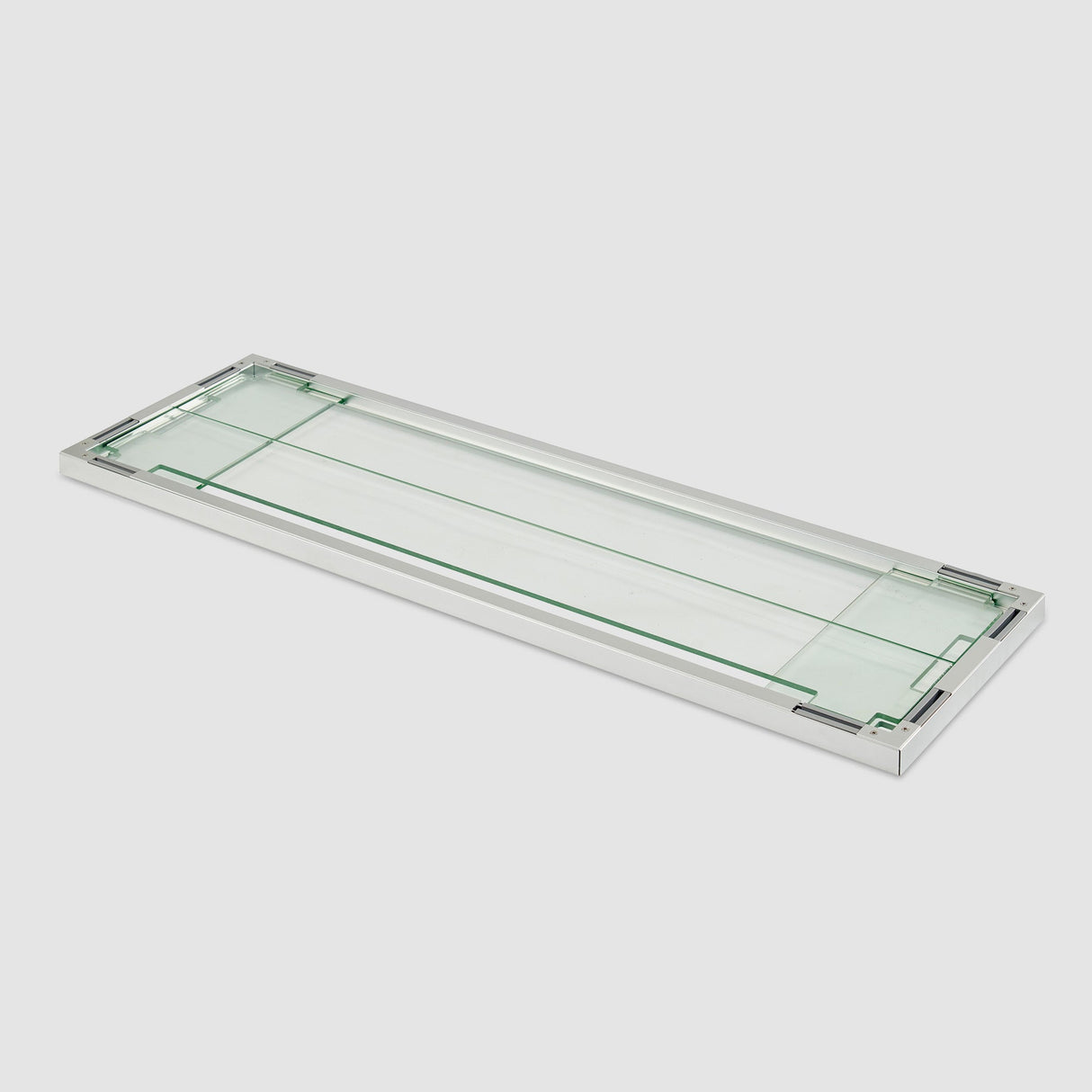 The Rectangular Folding Glass Wind Guard folded down on a grey background