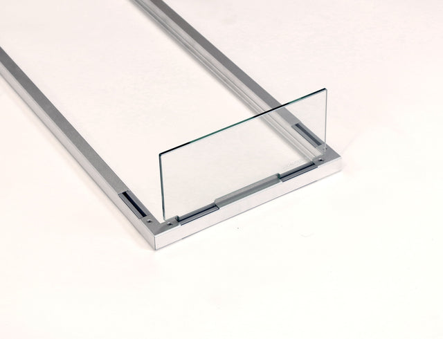 A close up of the 12" replacement glass for the Linear Folding Wind Guard