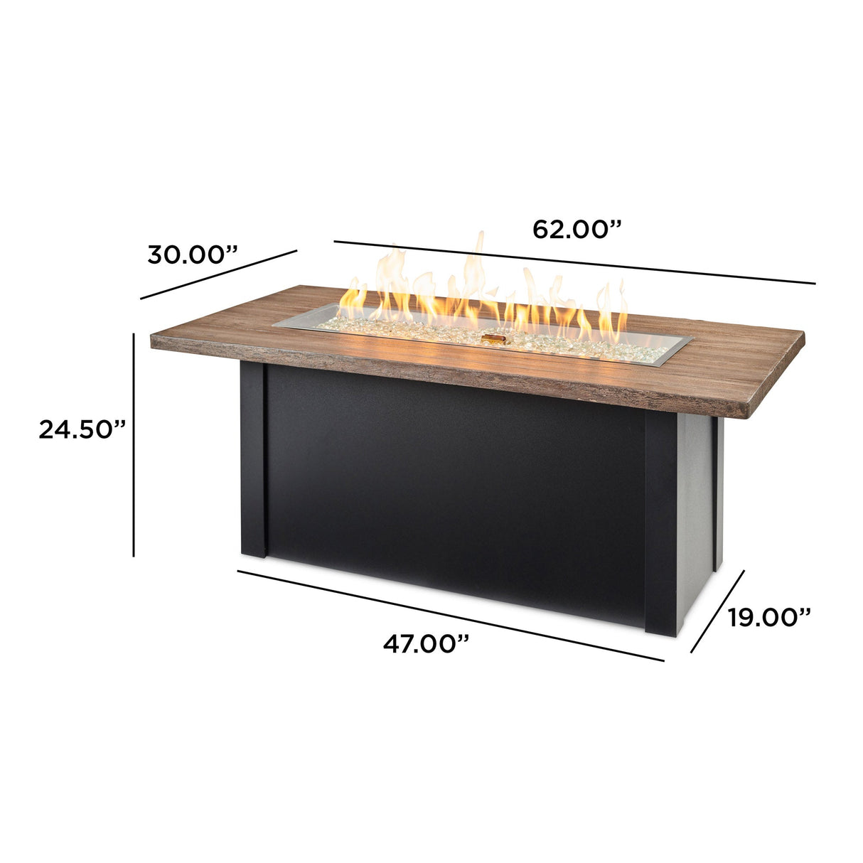 Havenwood Gas Fire Pit Table 62" | Outdoor GreatRooms