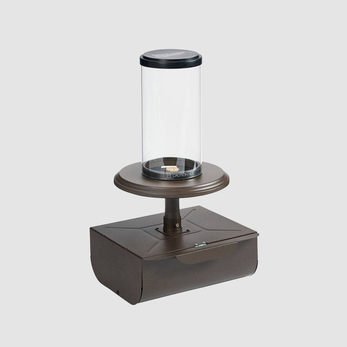 The Intrigue Table Top Outdoor Lantern on a grey background