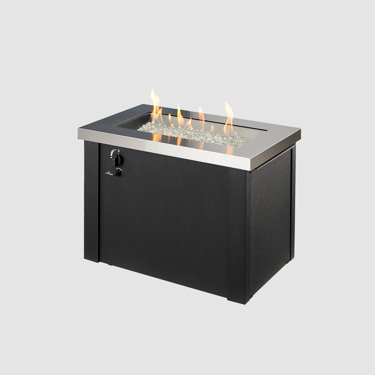 Providence Rectangular Gas Fire Pit Table on a grey background