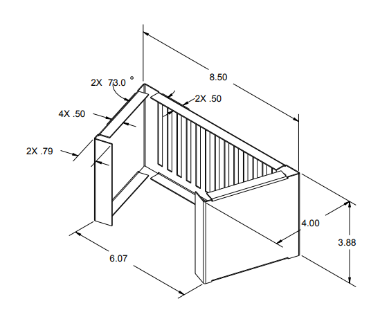 Rectangular Vent Block - 3.88" x 8.5"