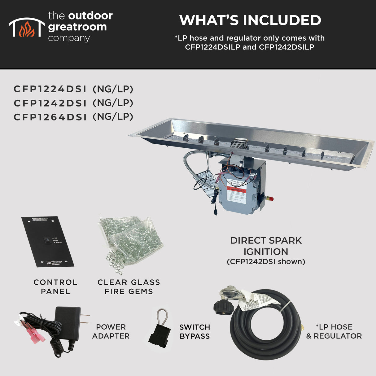 Crystal Fire Plus Linear Gas Burner