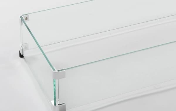 A side view of a complete linear glass wind guard