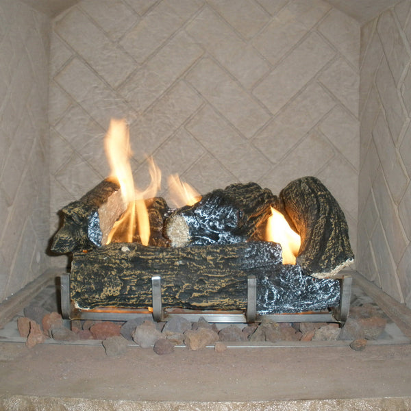 Outdoor Ceramic Fiber Log Set w/ Grate | Outdoor GreatRooms